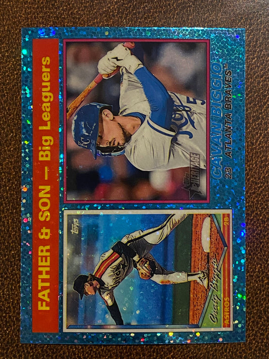 Cavan Biggio / Craig Biggio - 2025 Topps Heritage - Blue Sparkle - Royals