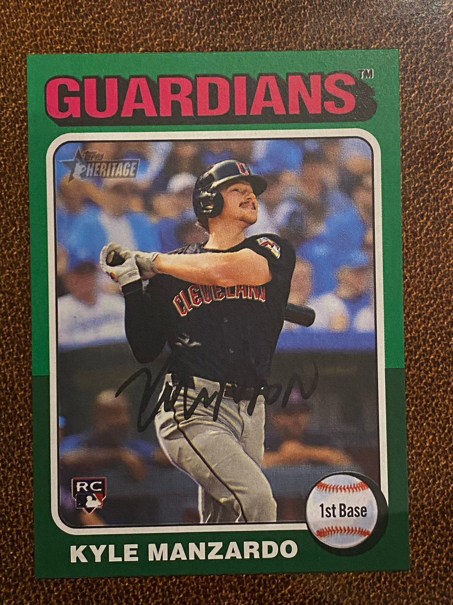 Kyle Manzardo - 2024 Topps Heritage High Number - Green Border - Guardians