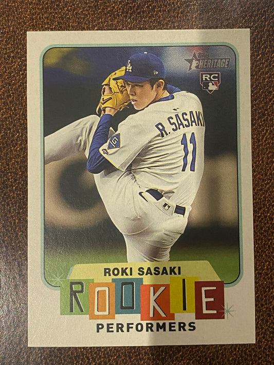 Roki Sasaki - 2025 Topps Heritage High Number - Rookie Performers Insert - Dodgers