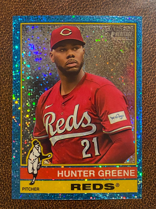 Hunter Greene - 2025 Topps Heritage - Blue Sparkle - Reds