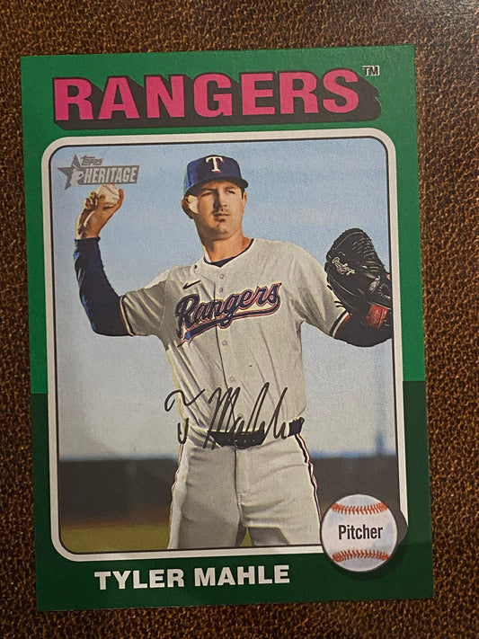 Tyler Mahle - 2024 Topps Heritage High Number - Green Border - Rangers