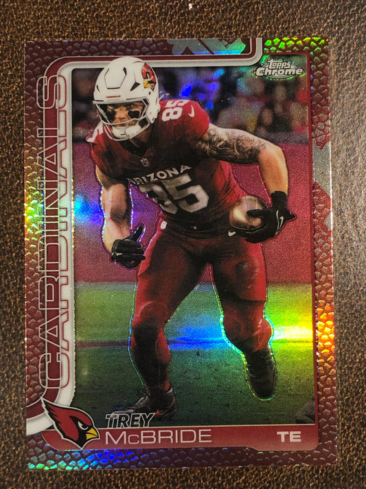 Trey McBride - 2025 Topps Chrome - Football Leather Refractor - Cardinals