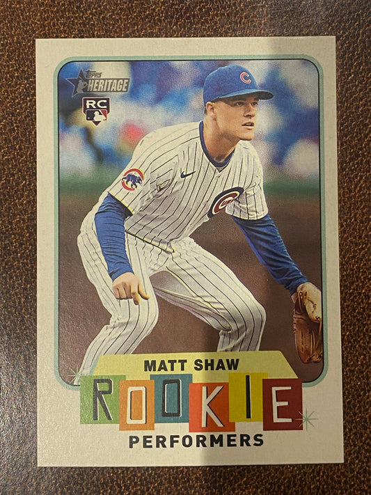 Matt Shaw - 2025 Topps Heritage High Number - Rookie Performers Insert - Cubs