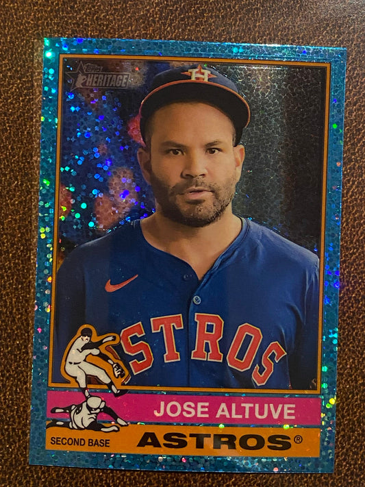 Jose Altuve - 2025 Topps Heritage - Blue Sparkle - Astros