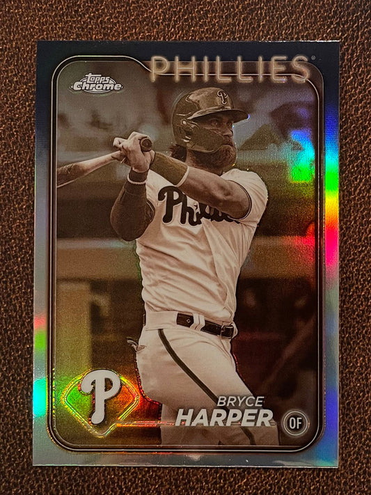 Bryce Harper - 2024 Topps Chrome - Sepia Refractor - Phillies