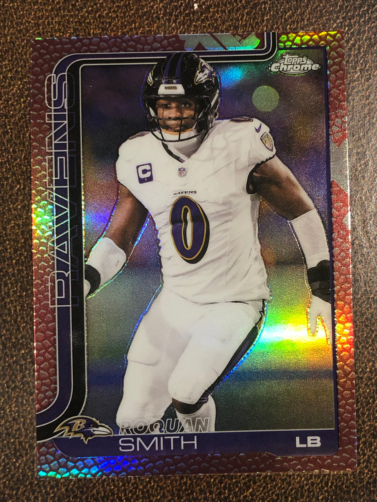 Roquan Smith - 2025 Topps Chrome - Football Leather Refractor - Ravens