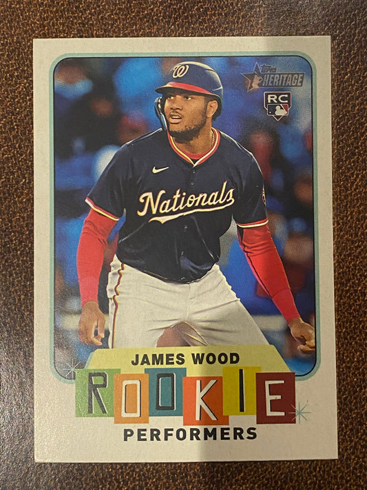 James Wood - 2025 Topps Heritage High Number - Rookie Performers Insert - Nationals