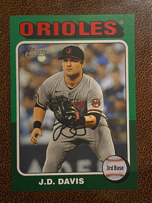 J.D. Davis - 2024 Topps Heritage High Number - Green Border - Orioles