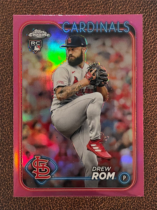 Drew Rom - 2024 Topps Chrome - Pink Refractor - Cardinals