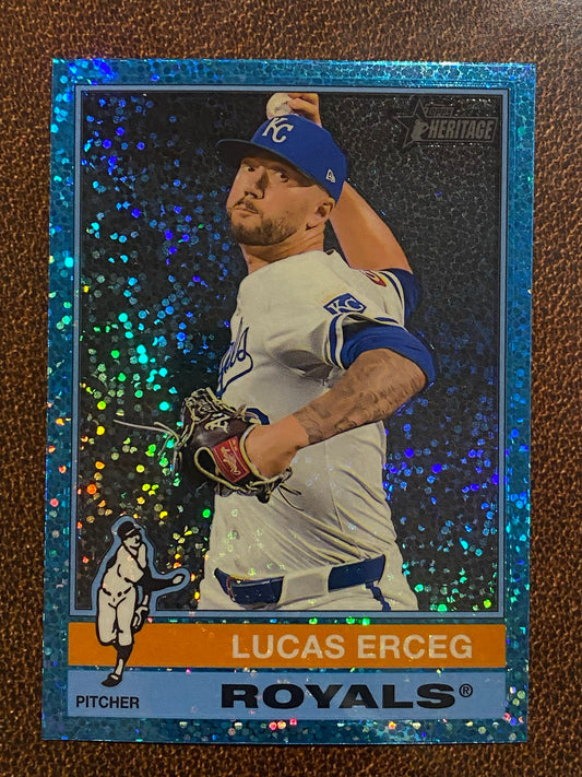 Lucas Erceg - 2025 Topps Heritage - Blue Sparkle - Royals