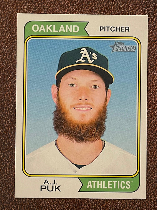 A.J. Puk - 2023 Topps Heritage - Short Print - Athletics