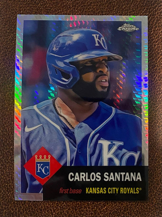 Carlos Santana - 2022 Topps Chrome Platinum Anniversary - Prism Refractor - Royals