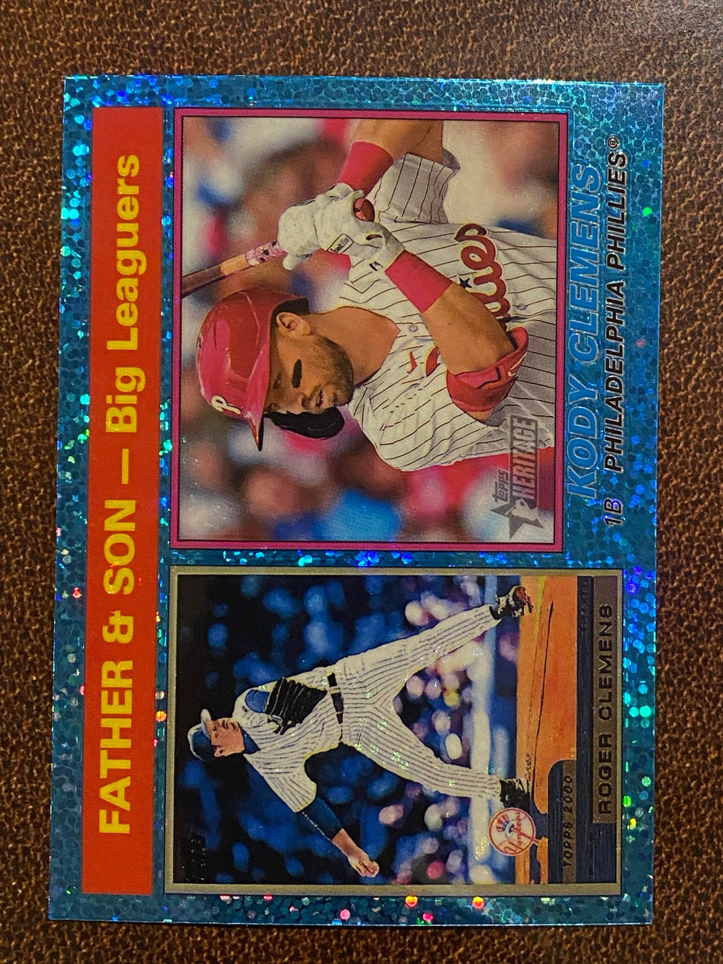 Kody Clemens / Roger Clemens - 2025 Topps Heritage - Blue Sparkle - Yankees
