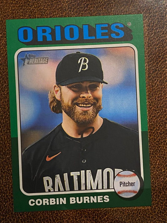 Corbin Burnes - 2024 Topps Heritage High Number - Green Border - Orioles