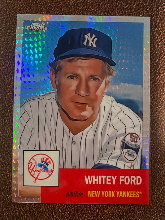 Whitey Ford - 2022 Topps Chrome Platinum Anniversary - Prism Refractor - Yankees