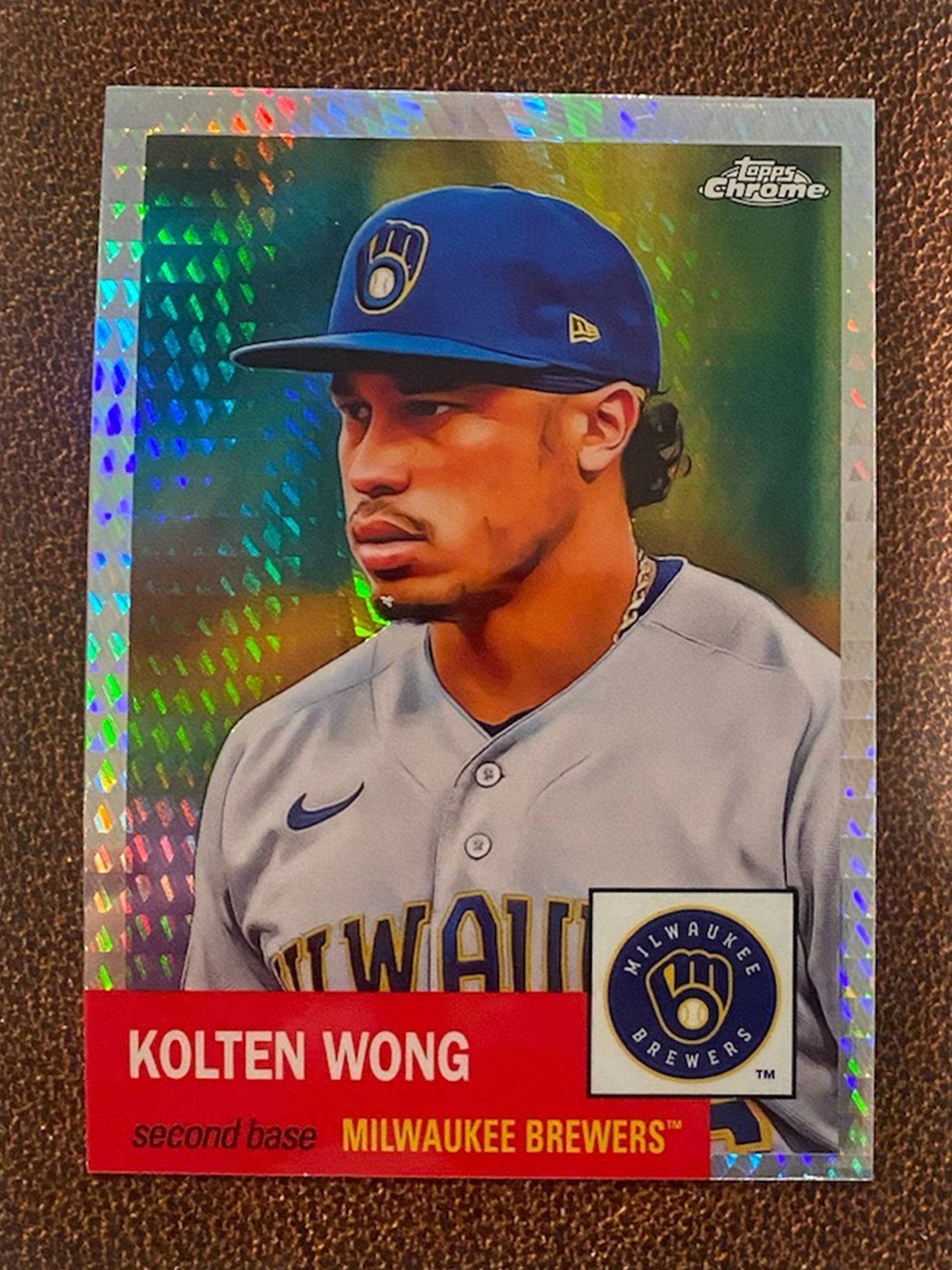 Kolten Wong - 2022 Topps Chrome Platinum Anniversary - Prism Refractor - Brewers