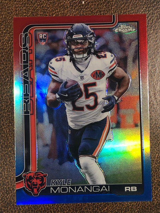 Kyle Monangai - 2025 Topps Chrome - Red, White and Blue Refractor - Bears