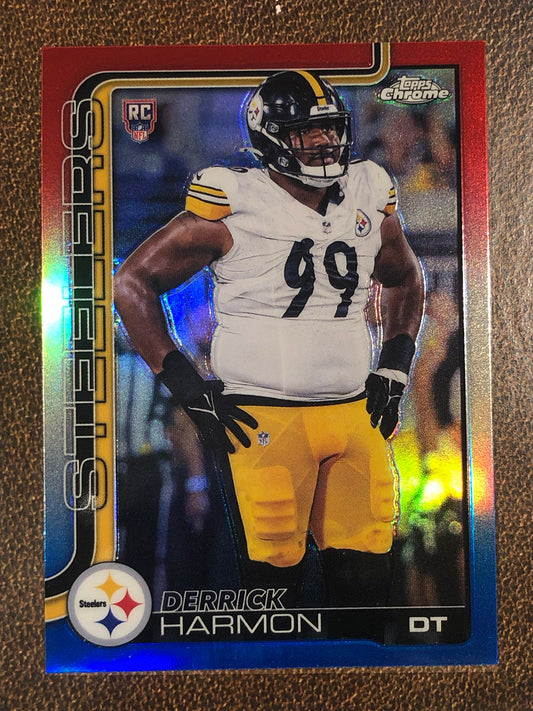 Derrick Harmon - 2025 Topps Chrome - Red, White and Blue Refractor - Steelers