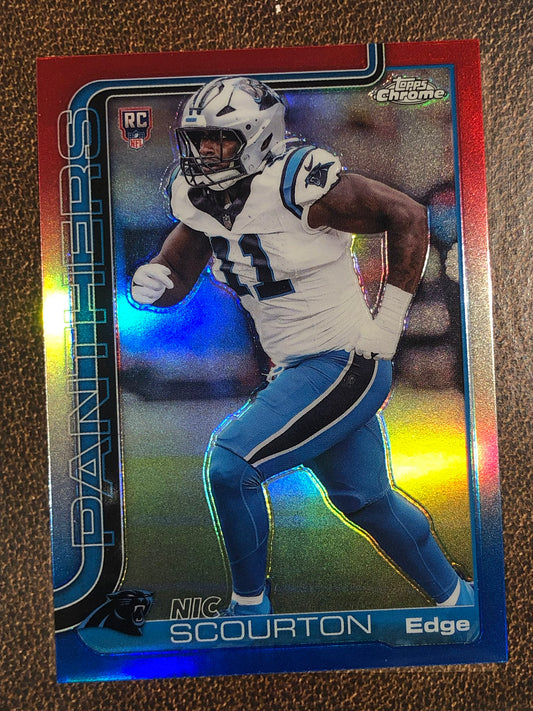 Nic Scourton - 2025 Topps Chrome - Red, White and Blue Refractor - Panthers