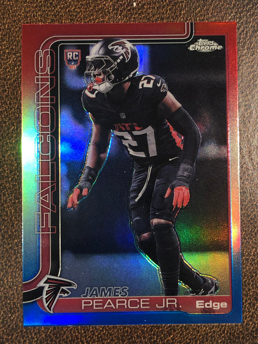 James Pearce Jr. - 2025 Topps Chrome - Red, White and Blue Refractor - Falcons