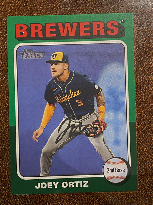 Joey Ortiz - 2024 Topps Heritage High Number - Green Border - Brewers