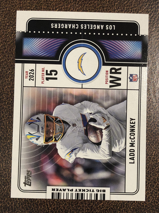 Ladd McConkey - 2026 Topps Flagship - Big Ticket Player Insert - Chargers