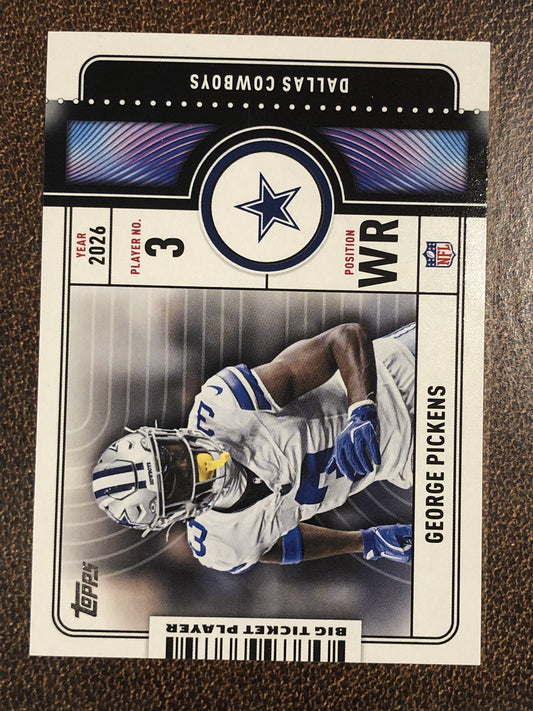 George Pickens - 2026 Topps Flagship - Big Ticket Player Insert - Cowboys