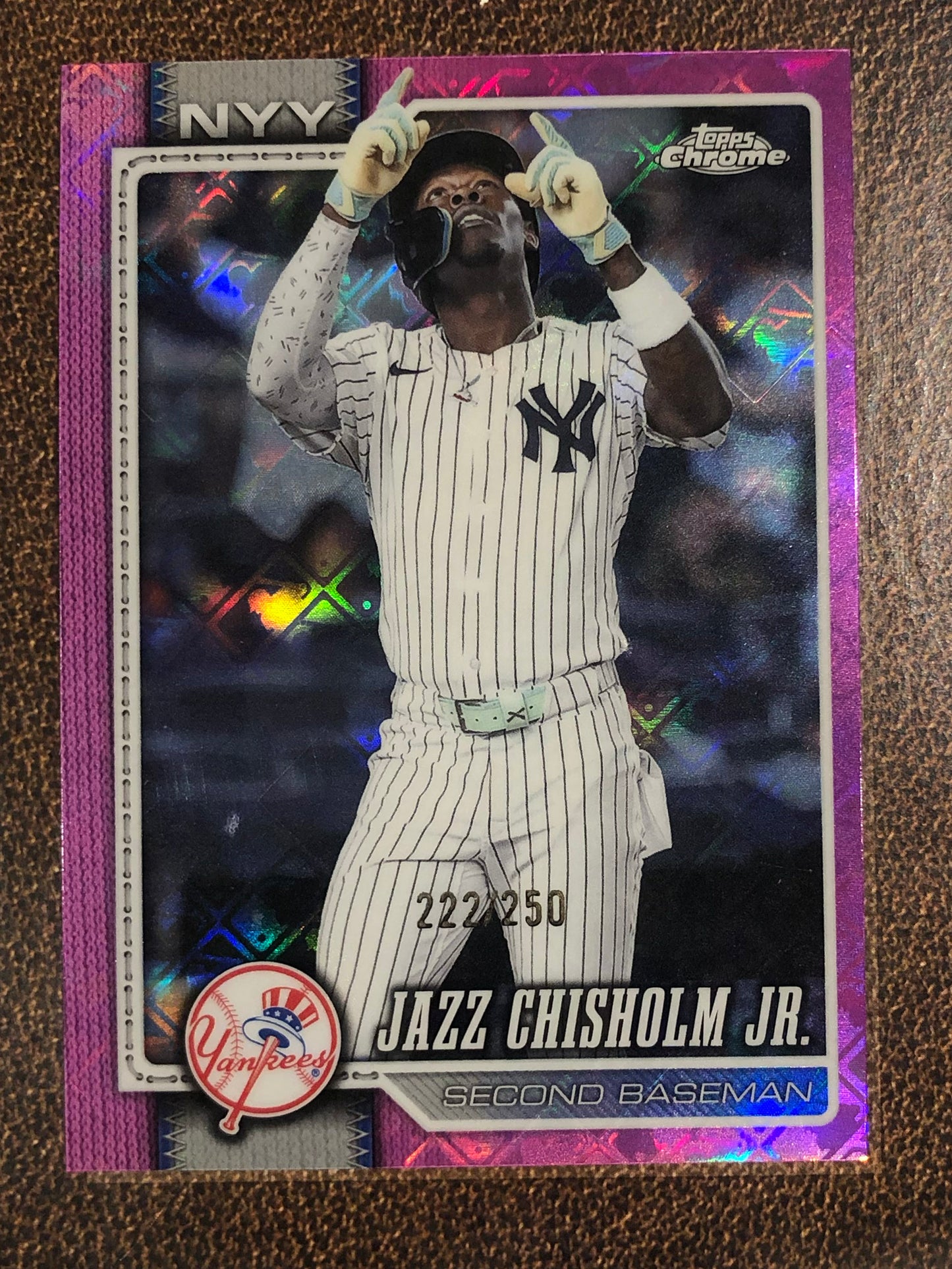 Jazz Chisholm Jr. - 2026 Topps Chrome Logofractor - PINK /250 - Yankees
