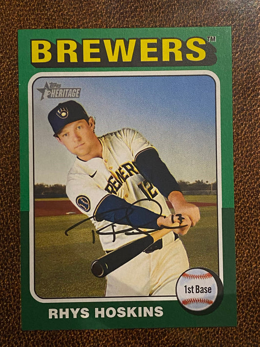 Rhys Hoskins - 2024 Topps Heritage High Number - Green Border - Brewers