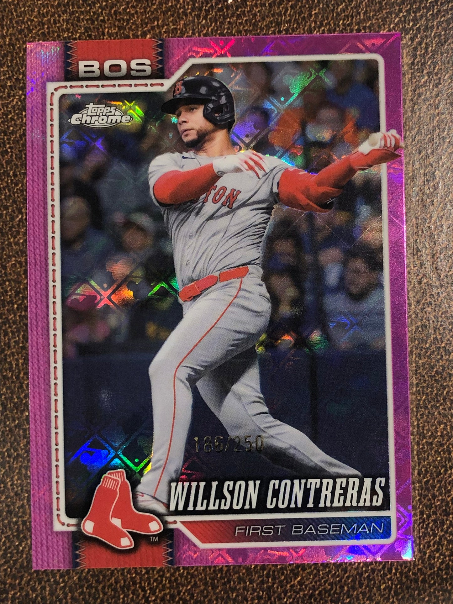 Willson Contreras - 2026 Topps Chrome Logofractor - PINK /250 - Red Sox