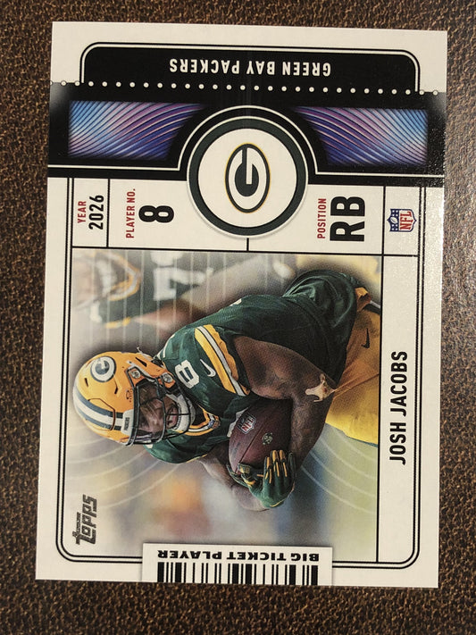 Josh Jacobs - 2026 Topps Flagship - Big Ticket Player Insert - Packers
