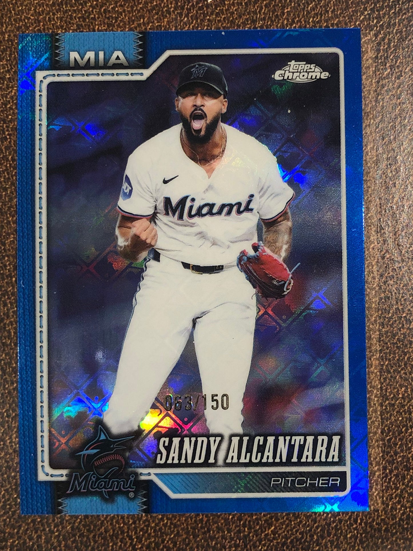 Sandy Alcantara - 2026 Topps Chrome Logofractor - BLUE /150 - Marlins