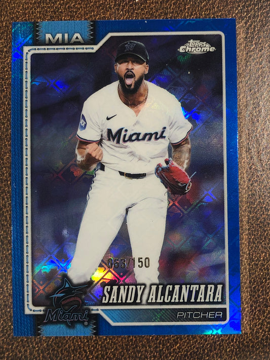 Sandy Alcantara - 2026 Topps Chrome Logofractor - BLUE /150 - Marlins