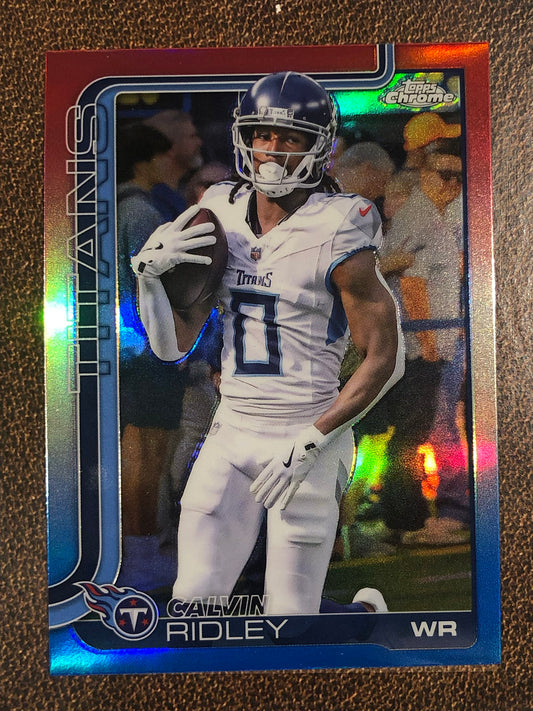 Calvin Ridley - 2025 Topps Chrome - Red, White and Blue Refractor - Titans