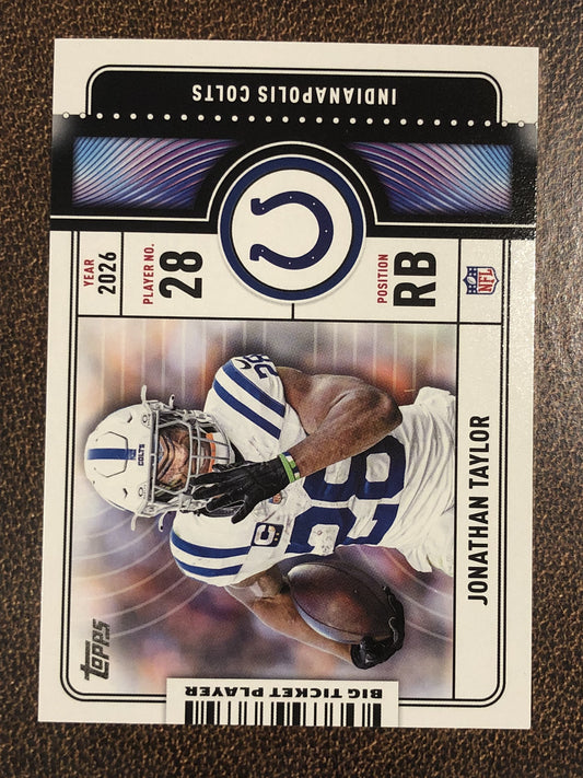 Jonathan Taylor - 2026 Topps Flagship - Big Ticket Player Insert - Colts