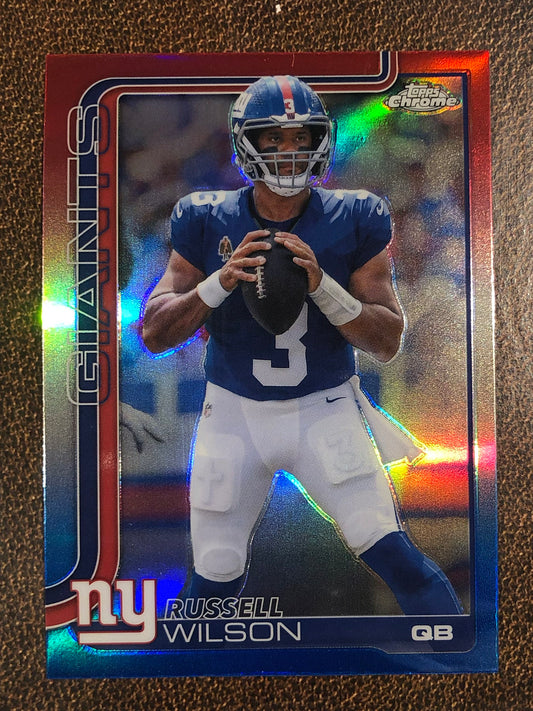 Russell Wilson - 2025 Topps Chrome - Red, White and Blue Refractor - Giants