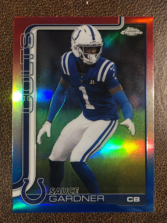 Sauce Gardner - 2025 Topps Chrome - Red, White and Blue Refractor - Colts