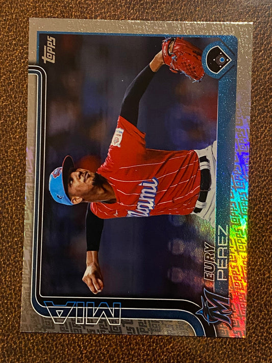 Eury Perez - 2025 Topps Series 2 - Fanatics Exclusive Topps Foil Border - Marlins