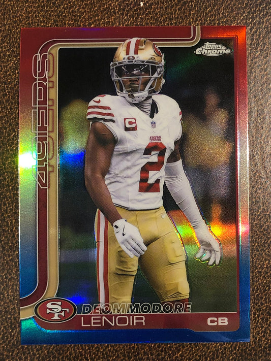 Deommodore Lenoir - 2025 Topps Chrome - Red, White and Blue Refractor - 49ers