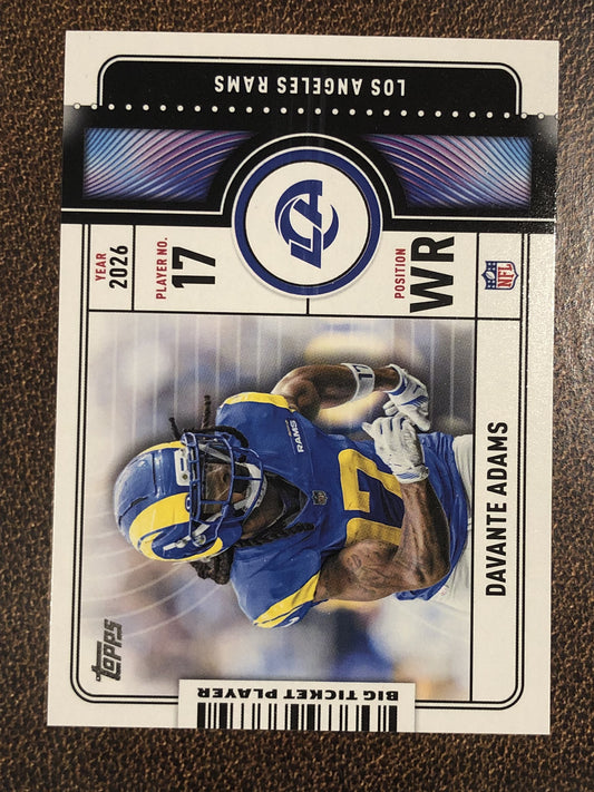 Davante Adams - 2026 Topps Flagship - Big Ticket Player Insert - Rams