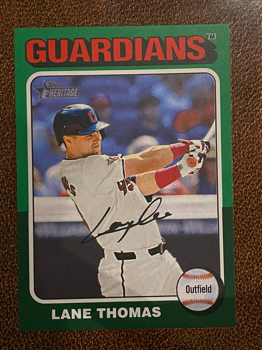 Lane Thomas - 2024 Topps Heritage High Number - Green Border - Nationals
