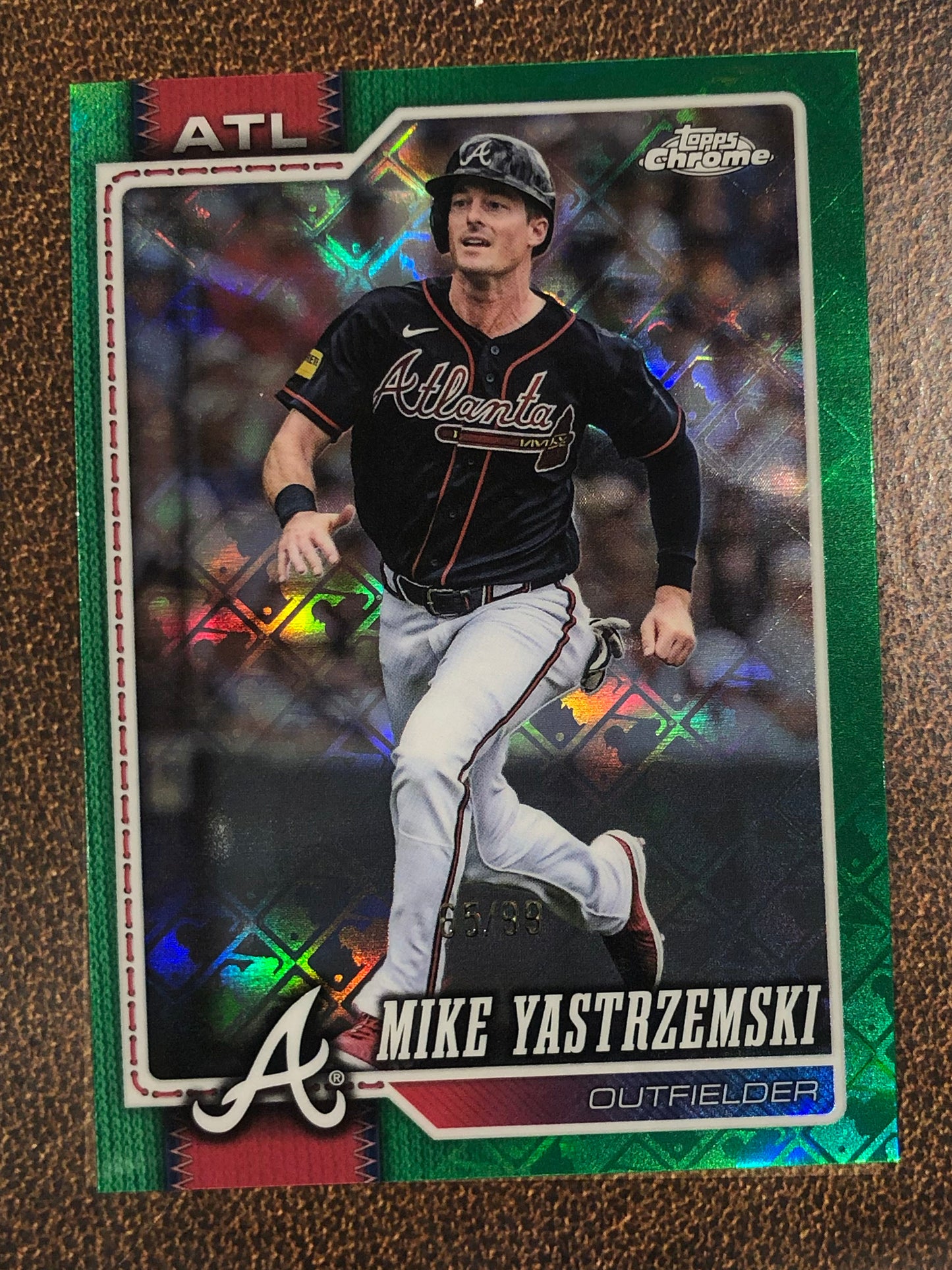 Mike Yastrzemski - 2026 Topps Chrome Logofractor - GREEN /99 - Braves
