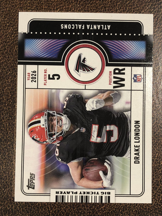 Drake London - 2026 Topps Flagship - Big Ticket Player Insert - Falcons