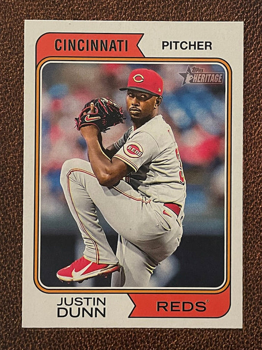 Justin Dunn - 2023 Topps Heritage - Short Print - Reds