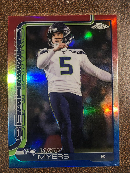 Jason Myers - 2025 Topps Chrome - Red, White and Blue Refractor - Seahawks