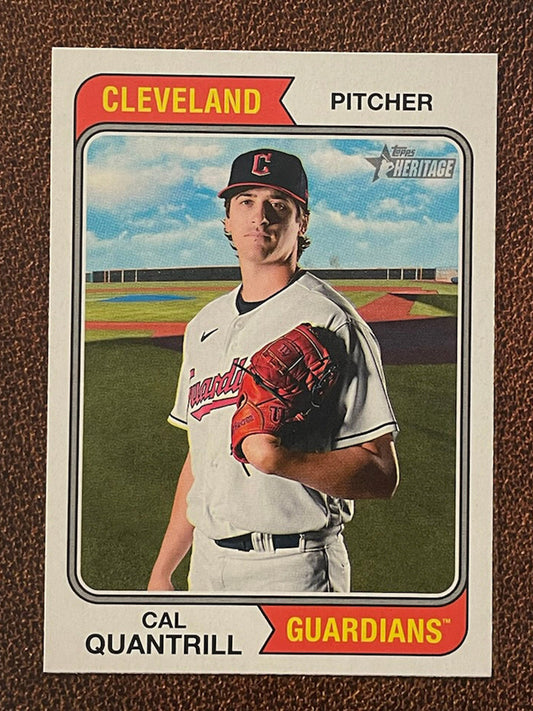 Cal Quantrill - 2023 Topps Heritage - Short Print - Guardians