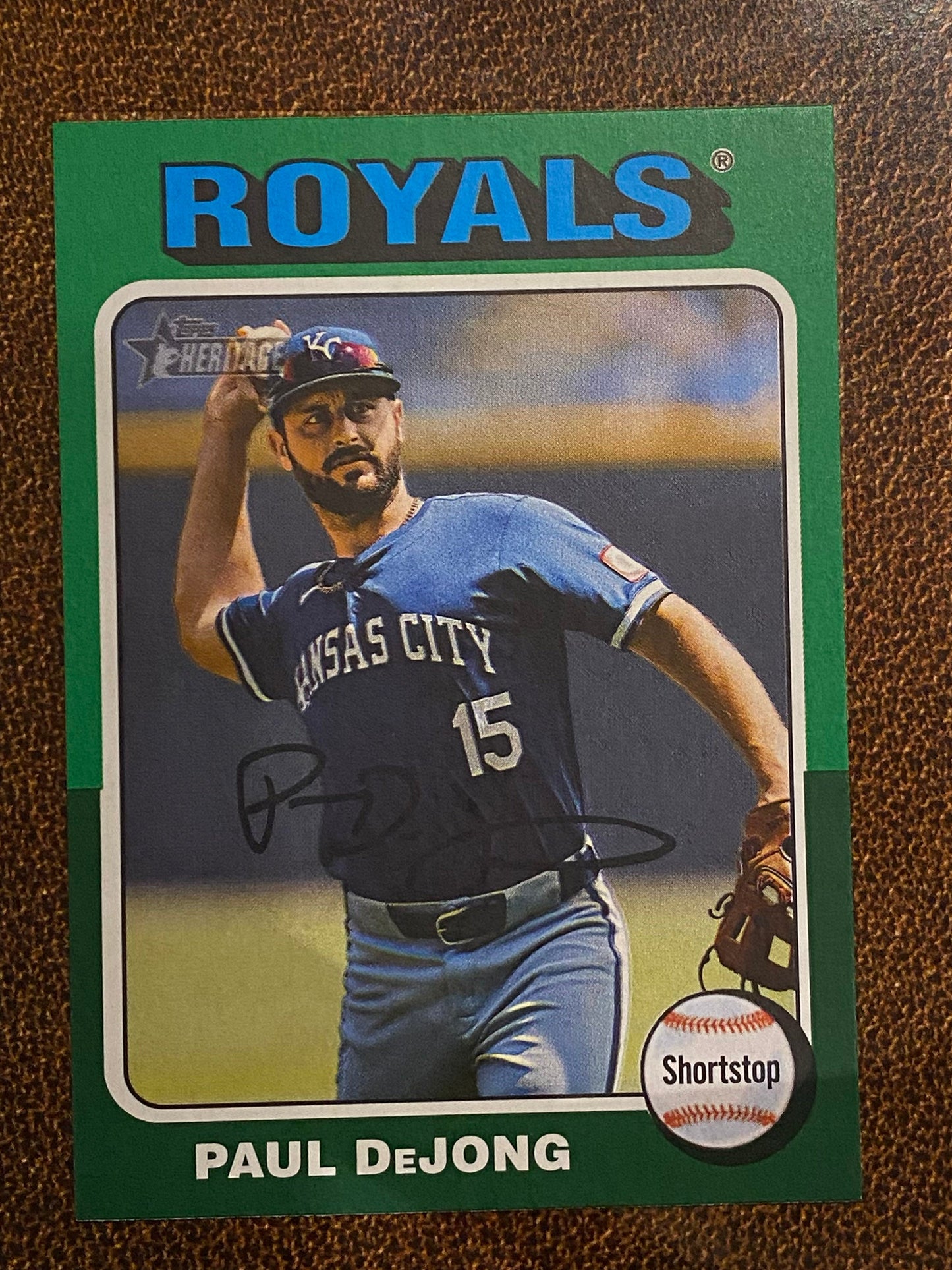 Paul DeJong - 2024 Topps Heritage High Number - Green Border - Royals