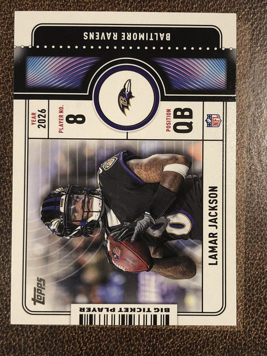 Lamar Jackson - 2026 Topps Flagship - Big Ticket Player Insert - Ravens