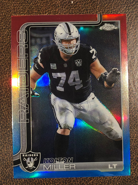 Kolton Miller - 2025 Topps Chrome - Red, White and Blue Refractor - Raiders
