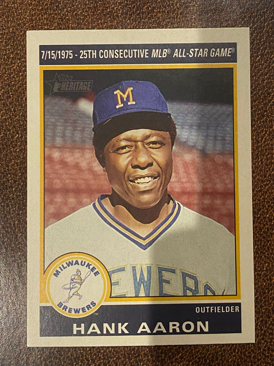 Hank Aaron - 2025 Topps Heritage High Number - 1976 Retires (#76-R4) - Brewers